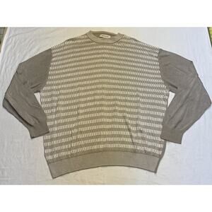 Pronto Uomo Sweater Crew Neck Men’s XXL Brown-white Long Sleeve